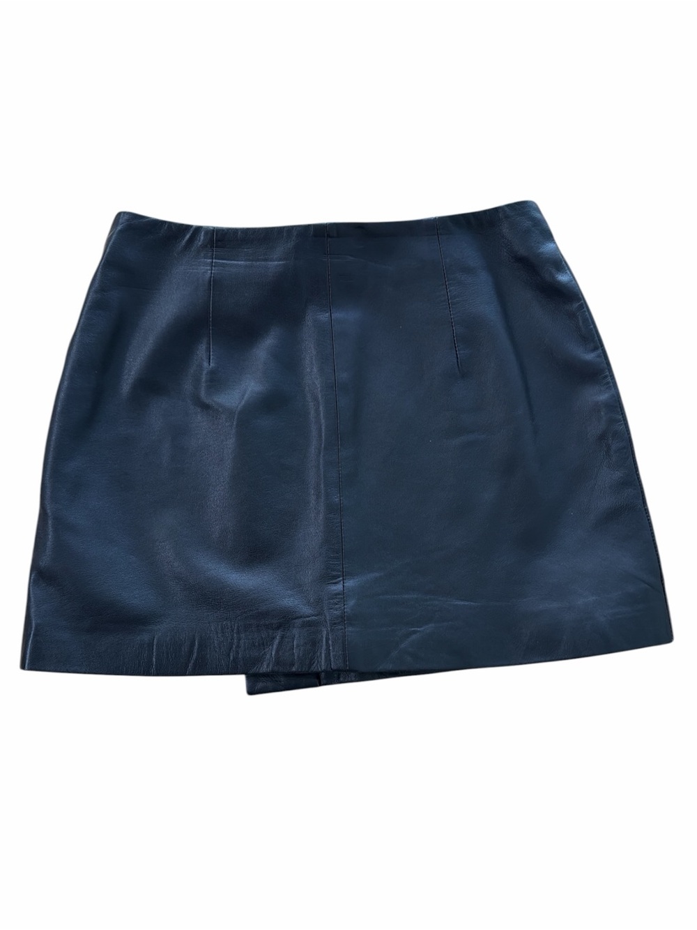 Hugo Buscati Black Leather Wrap Mini Skirt - Picture 2 of 4